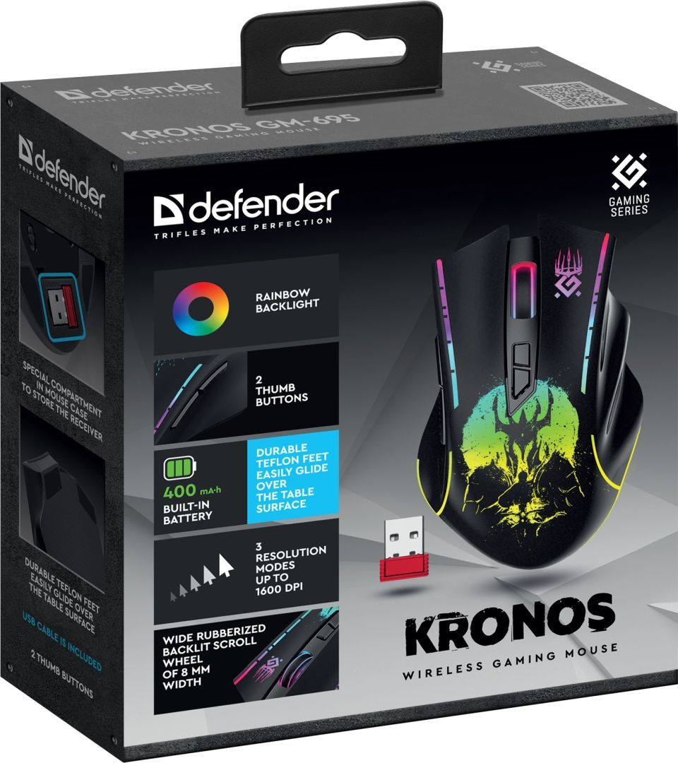 Defender Kronos GM-695 Wireless Gaming Mouse Black Defender Kronos GM-695 Wireless Gaming Mouse Black