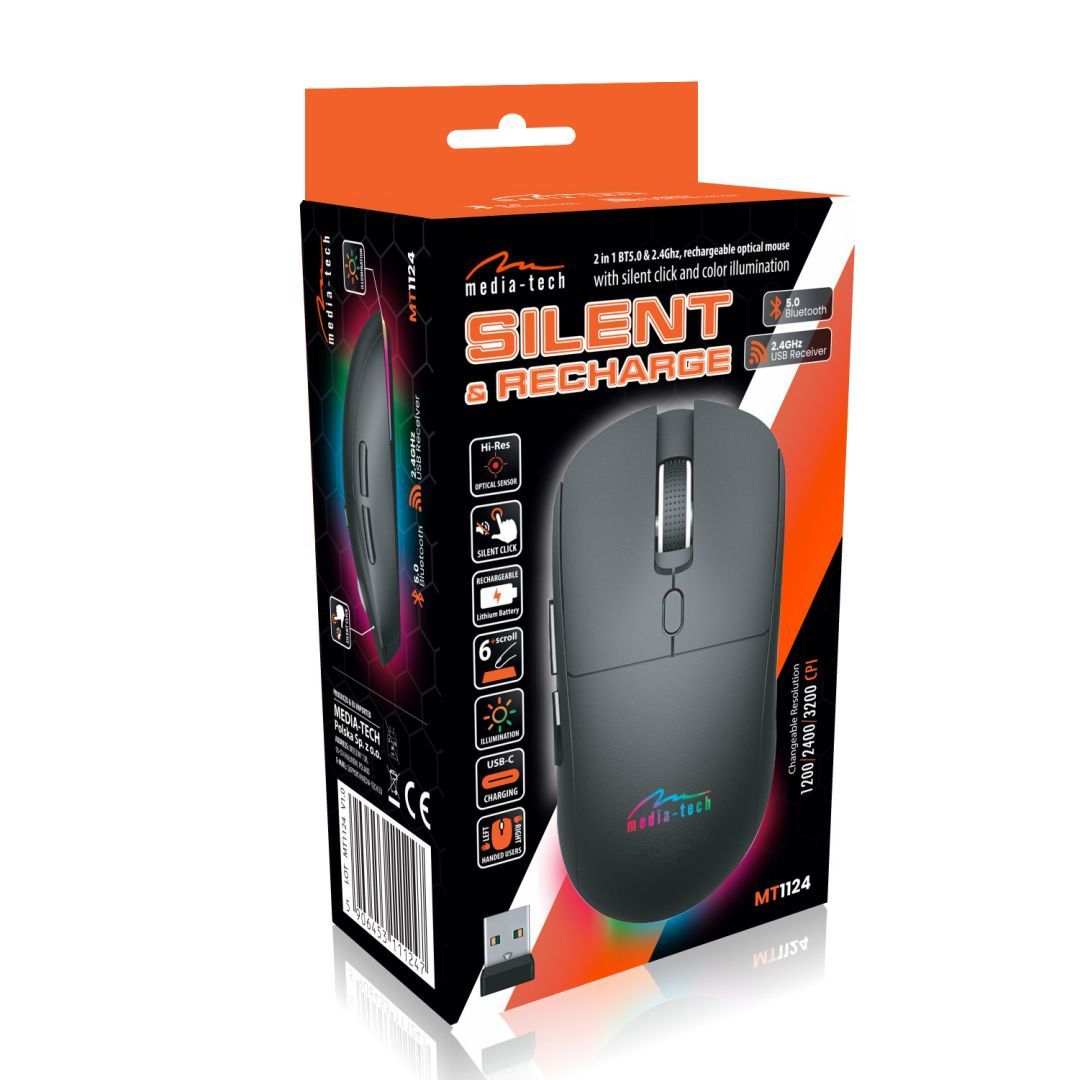 Media-Tech MT1124 Gaming Wireless Mouse Black Media-Tech MT1124 Gaming Wireless Mouse Black