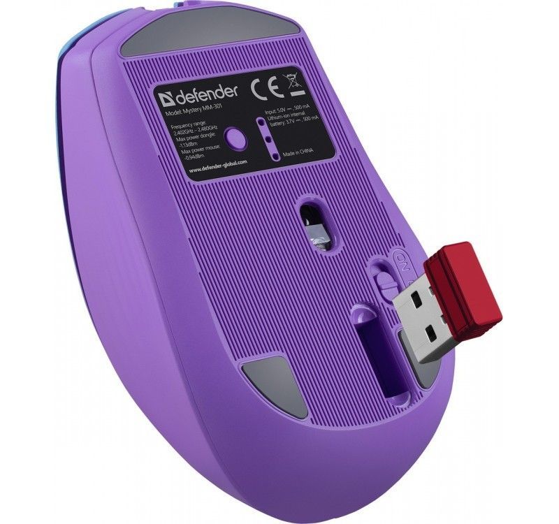 Defender Mystery MM-301 Wireless Bluetooth Mouse Purple