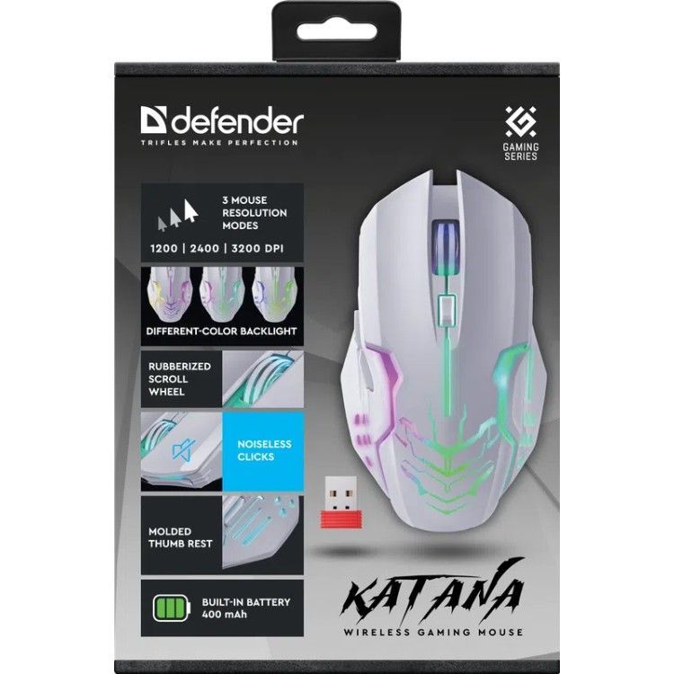 Defender Katana GM-511 Wireless Gaming Mouse White