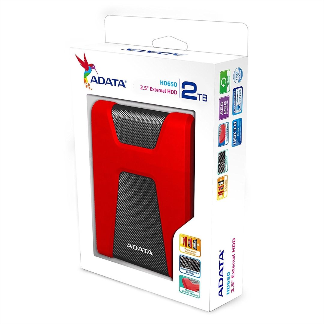 A-Data 2TB 2,5" USB3.1 HD650 Red A-Data 2TB 2,5" USB3.1 HD650 Red