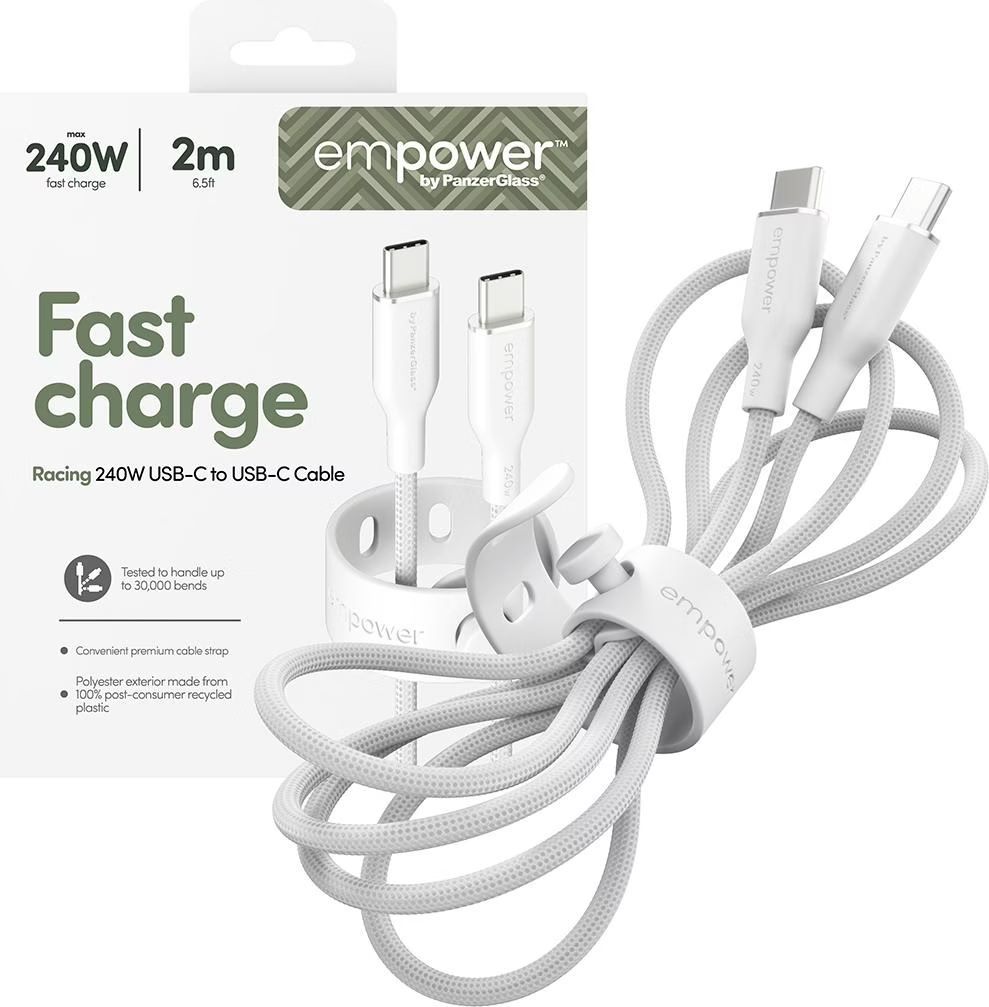 PanzerGlass 240W USB-C to USB-C USB 2.0 cable 2m White PanzerGlass 240W USB-C to USB-C USB 2.0 cable 2m White