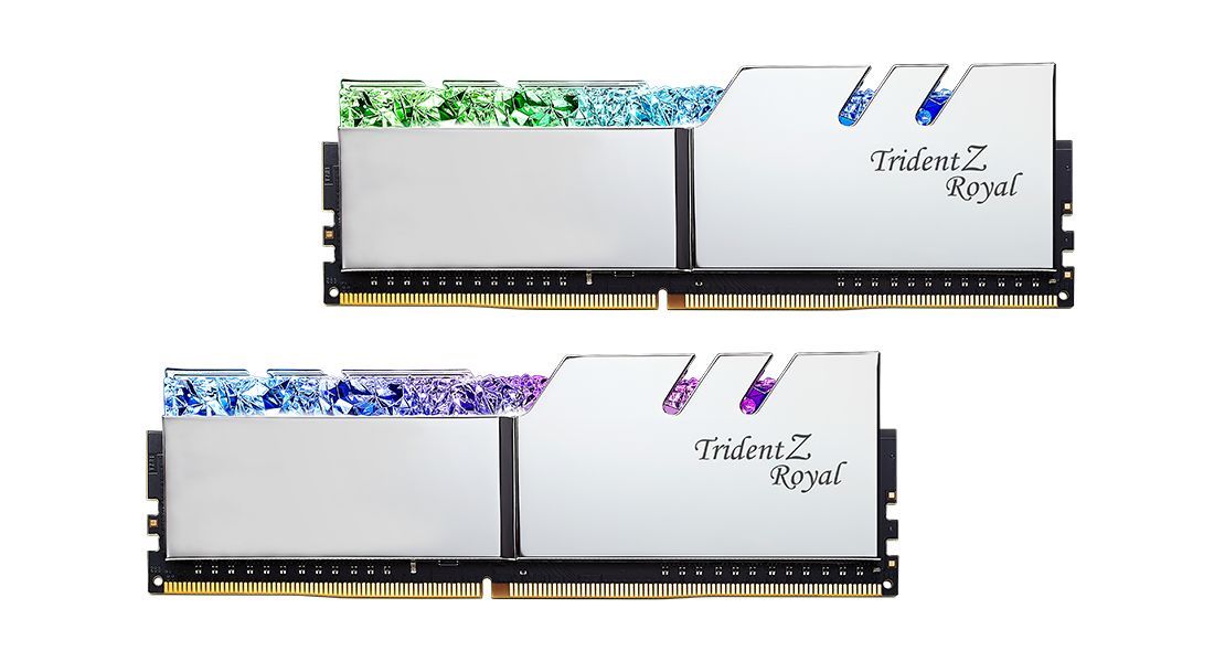 G.SKILL 32GB DDR4 3200MHz Kit(2x16GB) TridentZ Royal Silver G.SKILL 32GB DDR4 3200MHz Kit(2x16GB) TridentZ Royal Silver