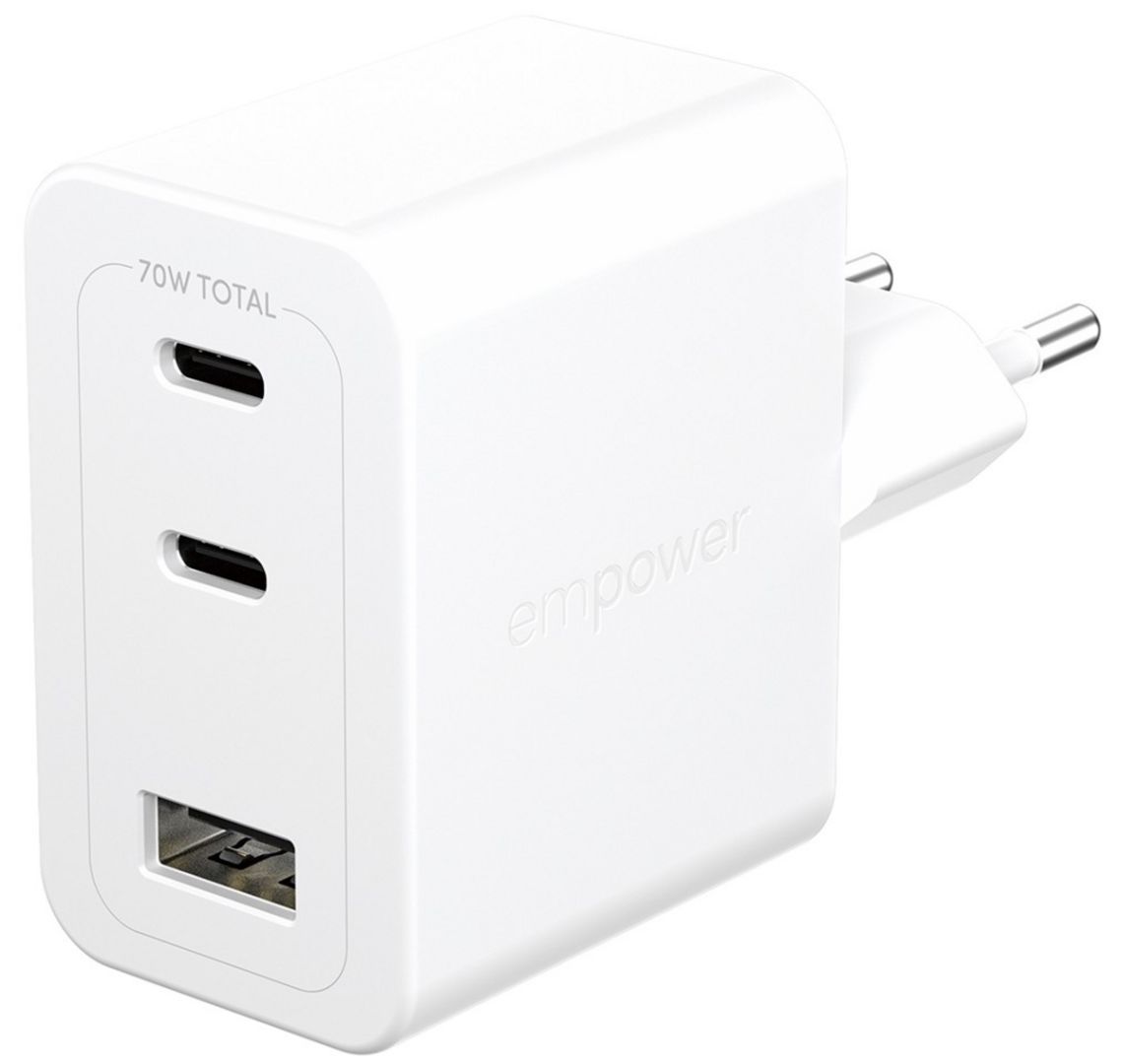 PanzerGlass 70W 2x USB-C 1x USB-A charger White PanzerGlass 70W 2x USB-C 1x USB-A charger White