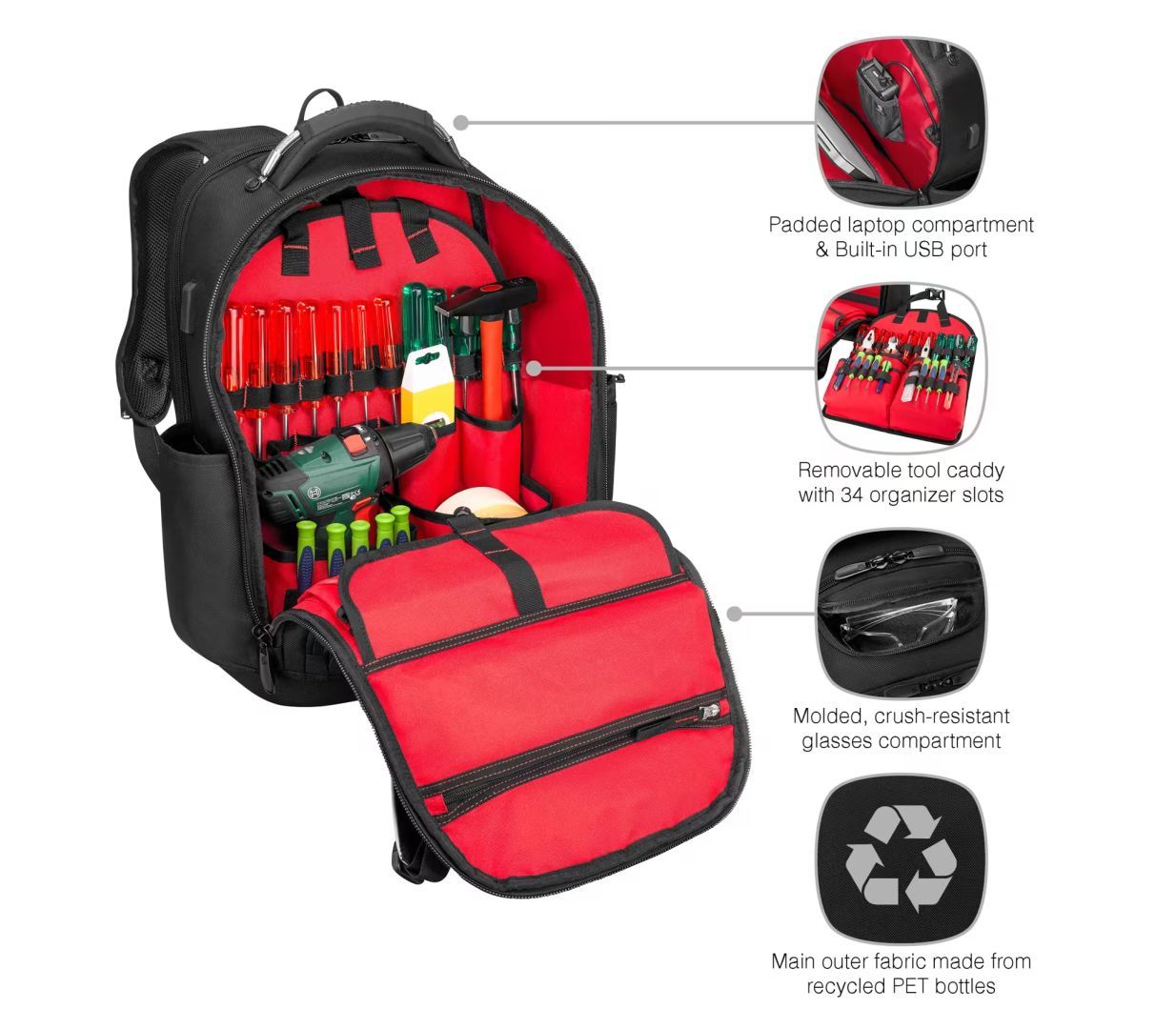 Wenger Professional Tool Notebook Backback 17" Black