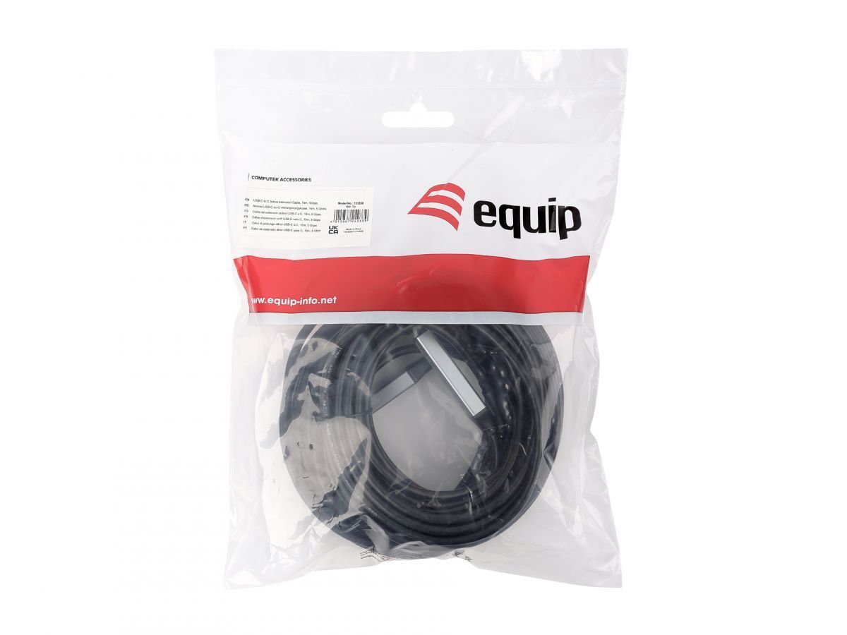 EQuip USB-C to C Active extension cable 15m Black