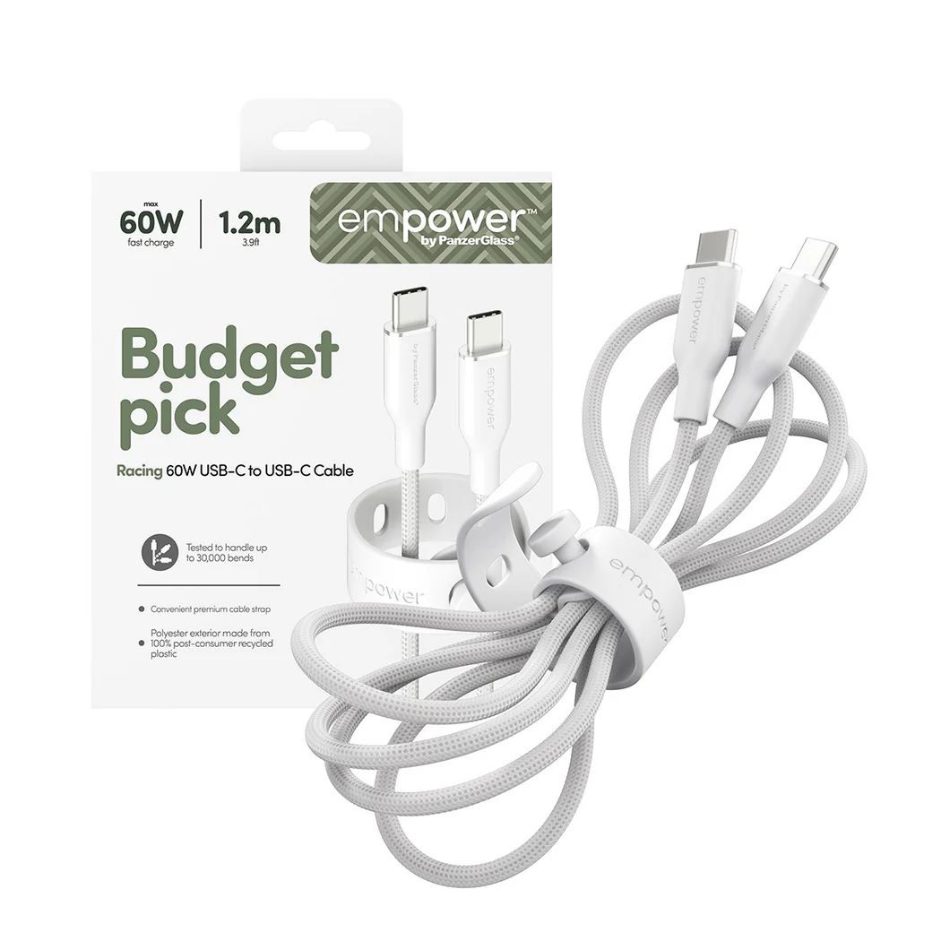 PanzerGlass 60W USB-C to USB-C USB 2.0 cable 1,2m White PanzerGlass 60W USB-C to USB-C USB 2.0 cable 1,2m White