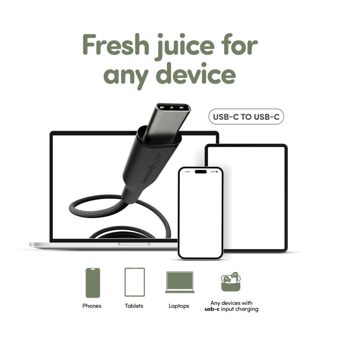 PanzerGlass 60W USB-C to USB-C USB 2.0 cable 1,2m Black PanzerGlass 60W USB-C to USB-C USB 2.0 cable 1,2m Black