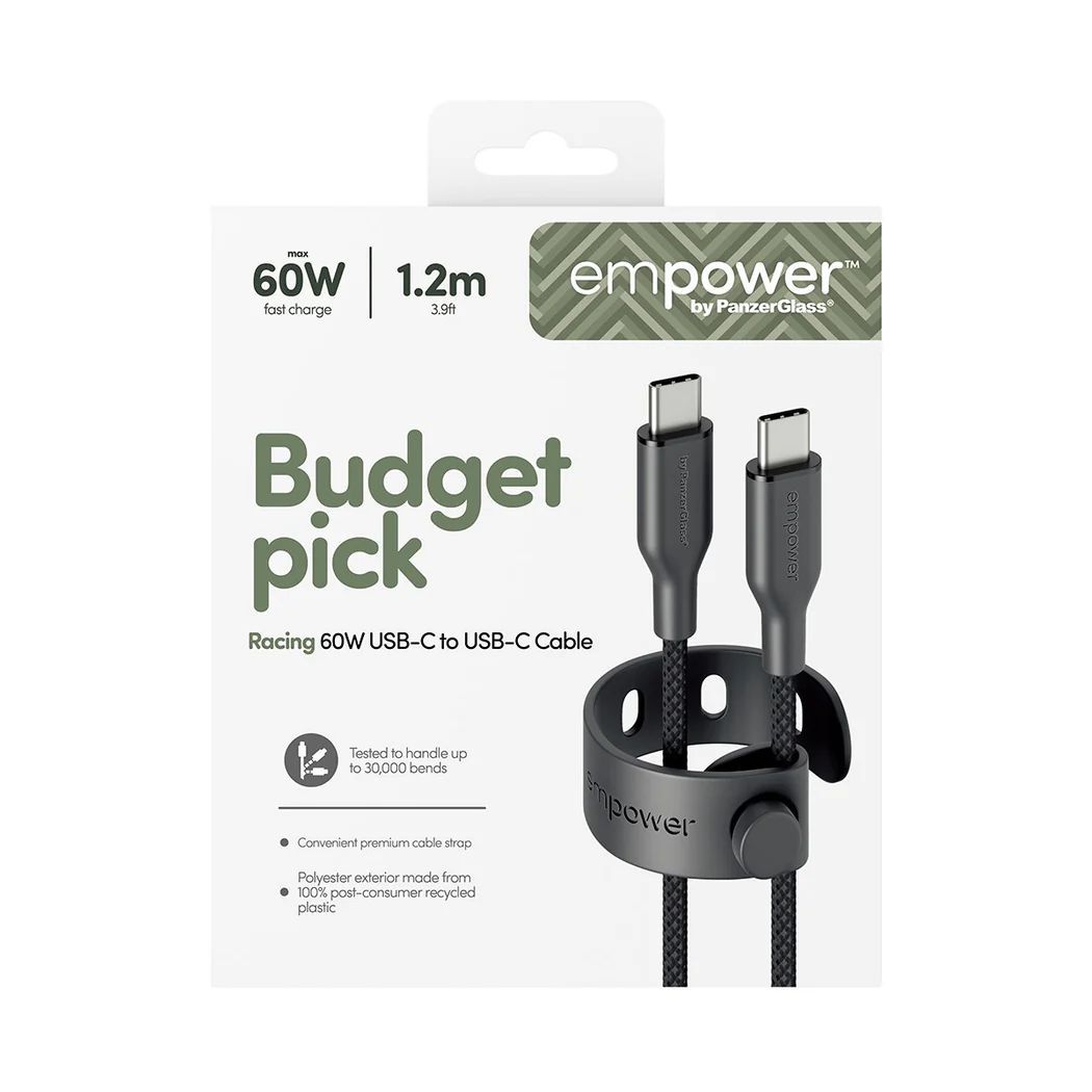 PanzerGlass 60W USB-C to USB-C USB 2.0 cable 1,2m Black PanzerGlass 60W USB-C to USB-C USB 2.0 cable 1,2m Black