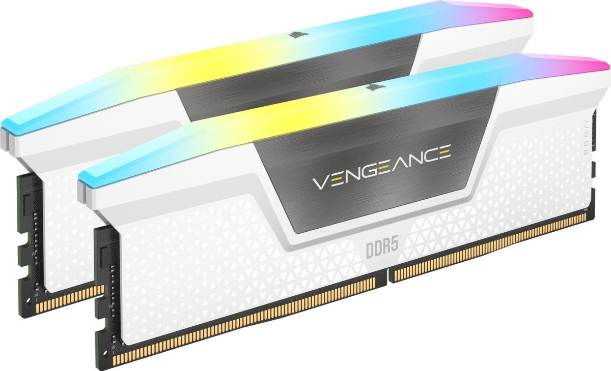 Corsair 32GB DDR5 5600MHz Kit (2x16GB) Vengeance RGB White Corsair 32GB DDR5 5600MHz Kit (2x16GB) Vengeance RGB White