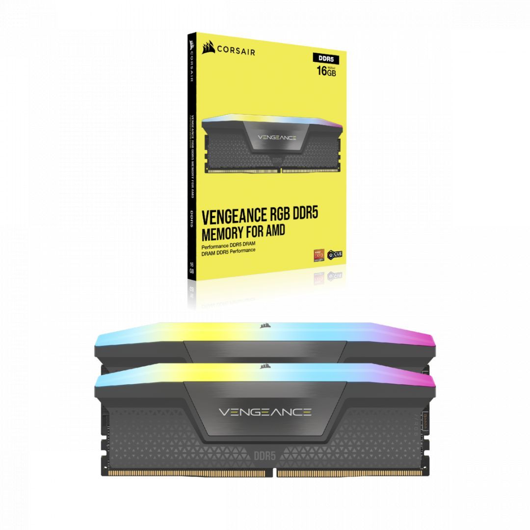 Corsair 32GB DDR5 5600MHz Kit(2x16GB) Vengeance RGB AMD Expo Black Corsair 32GB DDR5 5600MHz Kit(2x16GB) Vengeance RGB AMD Expo Black