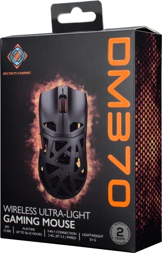 Deltaco DM370 Wireless Bluetooth Gaming Mouse Black