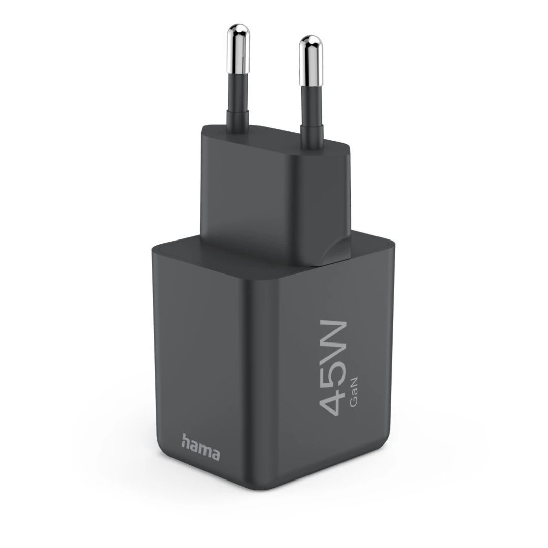 Hama Fast Charger GaN USB-C Super-Mini Charger PD 45W Black Hama Fast Charger GaN USB-C Super-Mini Charger PD 45W Black