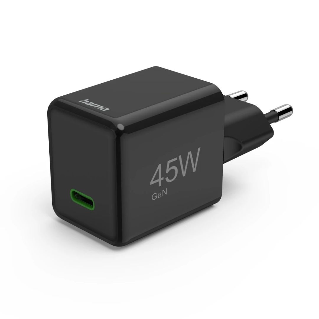 Hama Fast Charger GaN USB-C Super-Mini Charger PD 45W Black Hama Fast Charger GaN USB-C Super-Mini Charger PD 45W Black