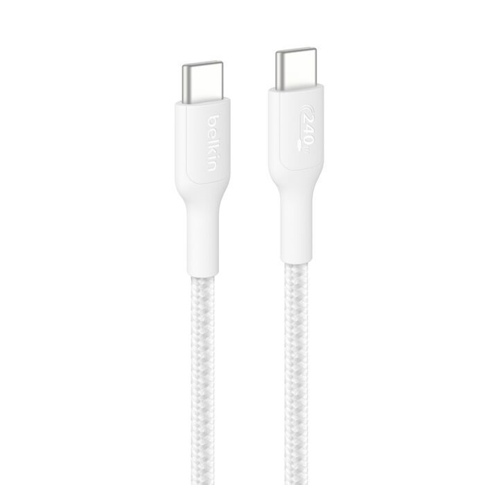 Belkin USB-C to USB-C Braided Cable 240W 1m White Belkin USB-C to USB-C Braided Cable 240W 1m White