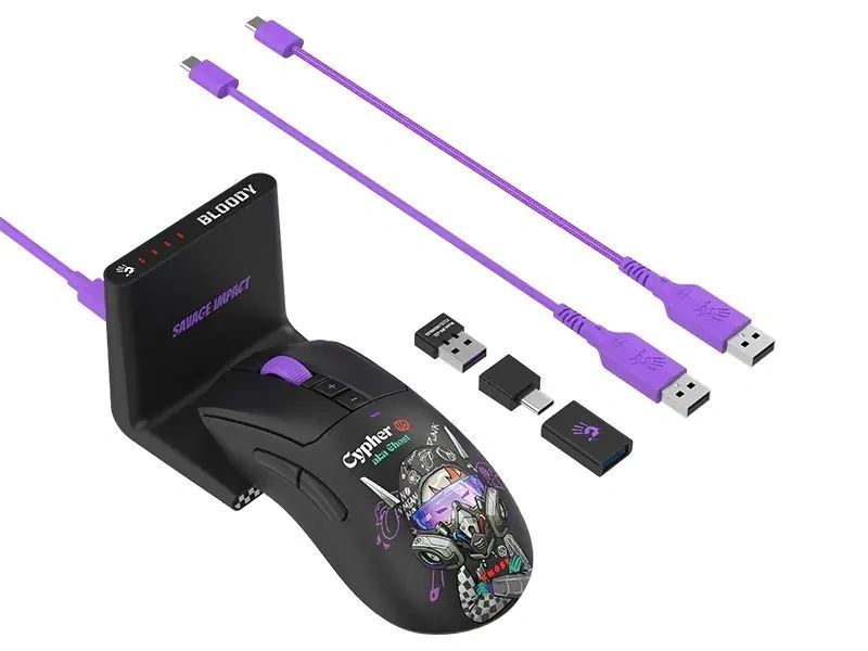 A4-Tech Bloody R73 Ultra Duo Gaming Wireless Mouse Cypher Ghost A4-Tech Bloody R73 Ultra Duo Gaming Wireless Mouse Cypher Ghost