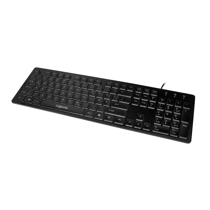 Logilink Illuminated keyboard Black DE Logilink Illuminated keyboard Black DE