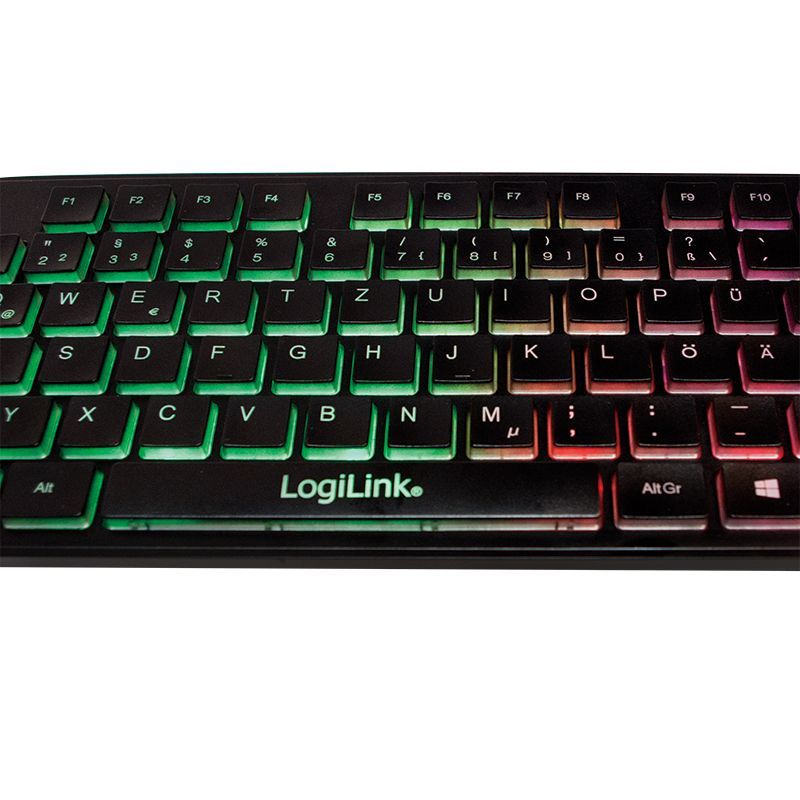 Logilink Illuminated keyboard Black DE Logilink Illuminated keyboard Black DE