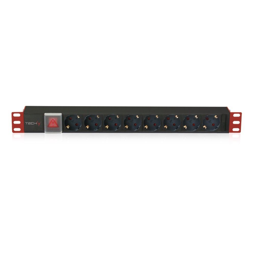 TECHLY PDU for 19" Rack 8 Schuko sockets with switch 1HE TECHLY PDU for 19" Rack 8 Schuko sockets with switch 1HE