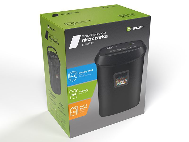 Tracer FileCrusher Iratmegsemmisítő Black Tracer FileCrusher Iratmegsemmisítő Black