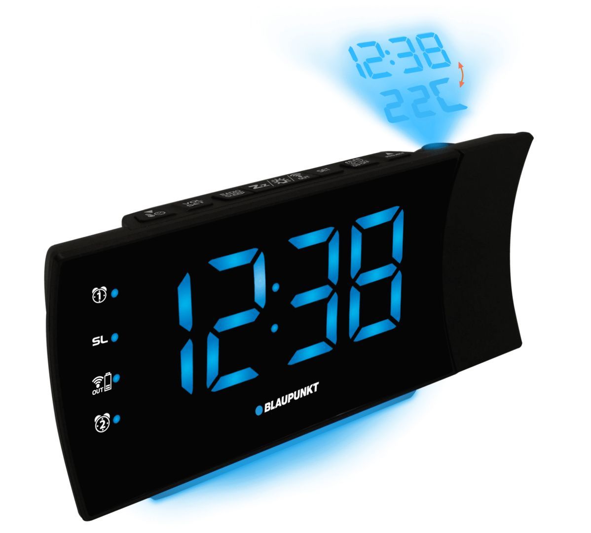 Blaupunkt CRP81USB Clock radio with projection and USB charging Black Blaupunkt CRP81USB Clock radio with projection and USB charging Black