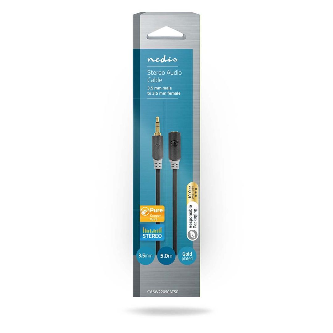 Nedis Stereo Audio Cable 3,5mm jack 5m Black Nedis Stereo Audio Cable 3,5mm jack 5m Black