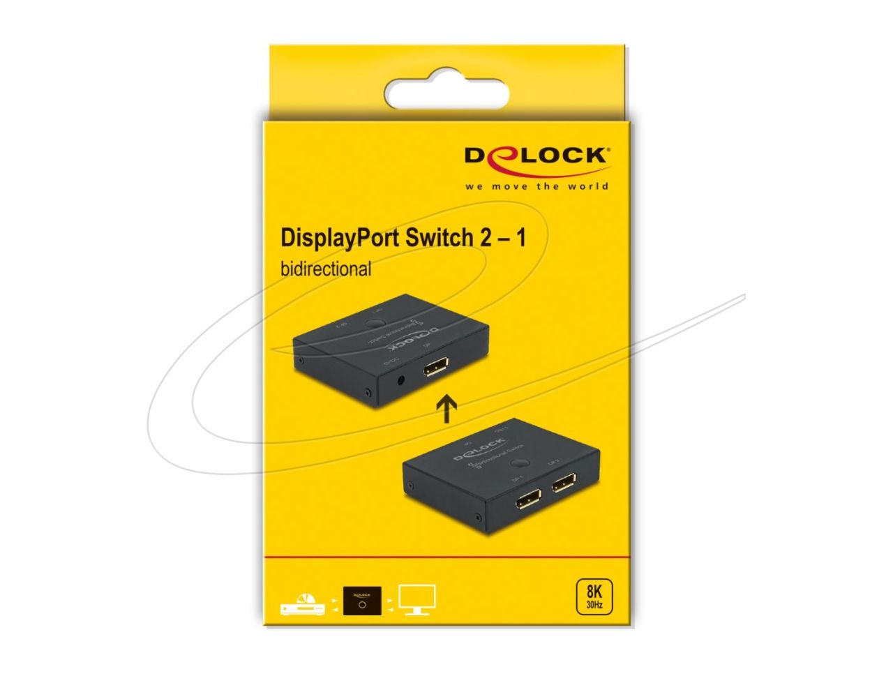 DeLock DisplayPort 2 - 1 Switch bidirectional 8K 30 Hz DeLock DisplayPort 2 - 1 Switch bidirectional 8K 30 Hz