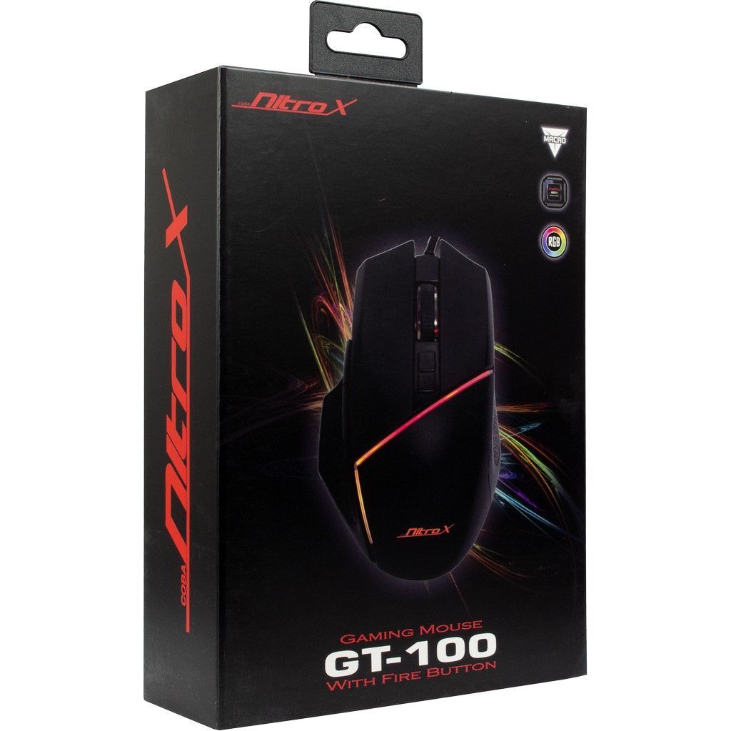 Inter-Tech Nitrox GT-100 RGB Gaming mouse Black Inter-Tech Nitrox GT-100 RGB Gaming mouse Black