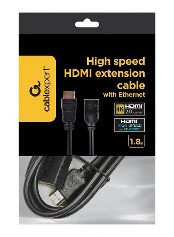 Gembird CC-HDMI4X-6 High speed HDMI extension cable with Ethernet 1,8m Black Gembird CC-HDMI4X-6 High speed HDMI extension cable with Ethernet 1,8m Black