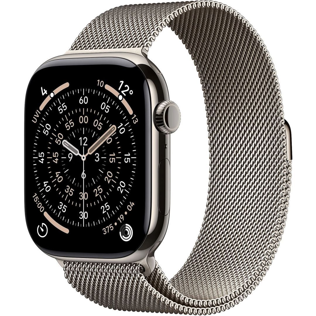 Apple Watch S11 Cellular 46mm Natural Titanium Case with Natural Milanese Loop S/M Apple Watch S11 Cellular 46mm Natural Titanium Case with Natural Milanese Loop S/M