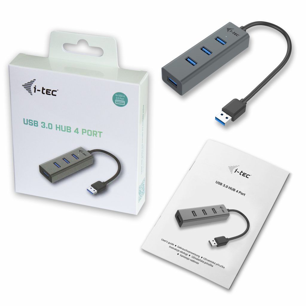 I-TEC 4-port USB3.0 Hub Grey I-TEC 4-port USB3.0 Hub Grey