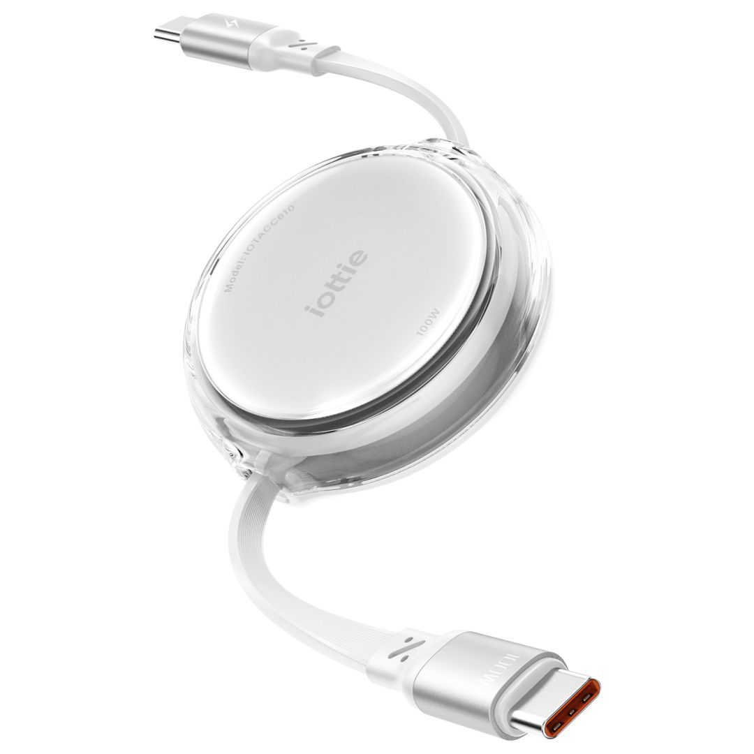 iOttie 100W Retractable USB-C Cable 2 Pack White iOttie 100W Retractable USB-C Cable 2 Pack White