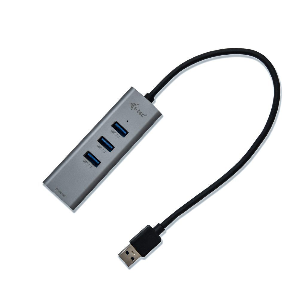 I-TEC USB 3.0 Metal HUB 3 Port+Gigabit Ethernet Adapter Grey I-TEC USB 3.0 Metal HUB 3 Port+Gigabit Ethernet Adapter Grey