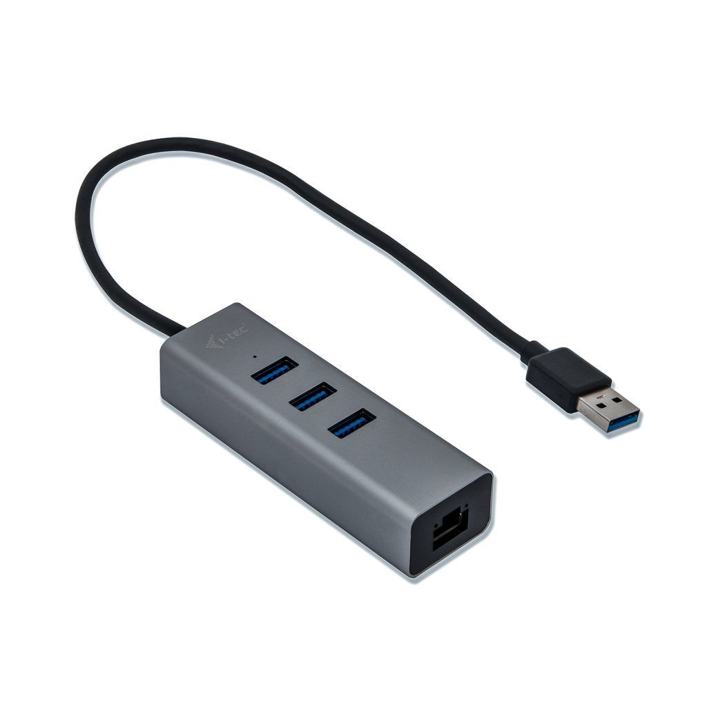 I-TEC USB 3.0 Metal HUB 3 Port+Gigabit Ethernet Adapter Grey I-TEC USB 3.0 Metal HUB 3 Port+Gigabit Ethernet Adapter Grey