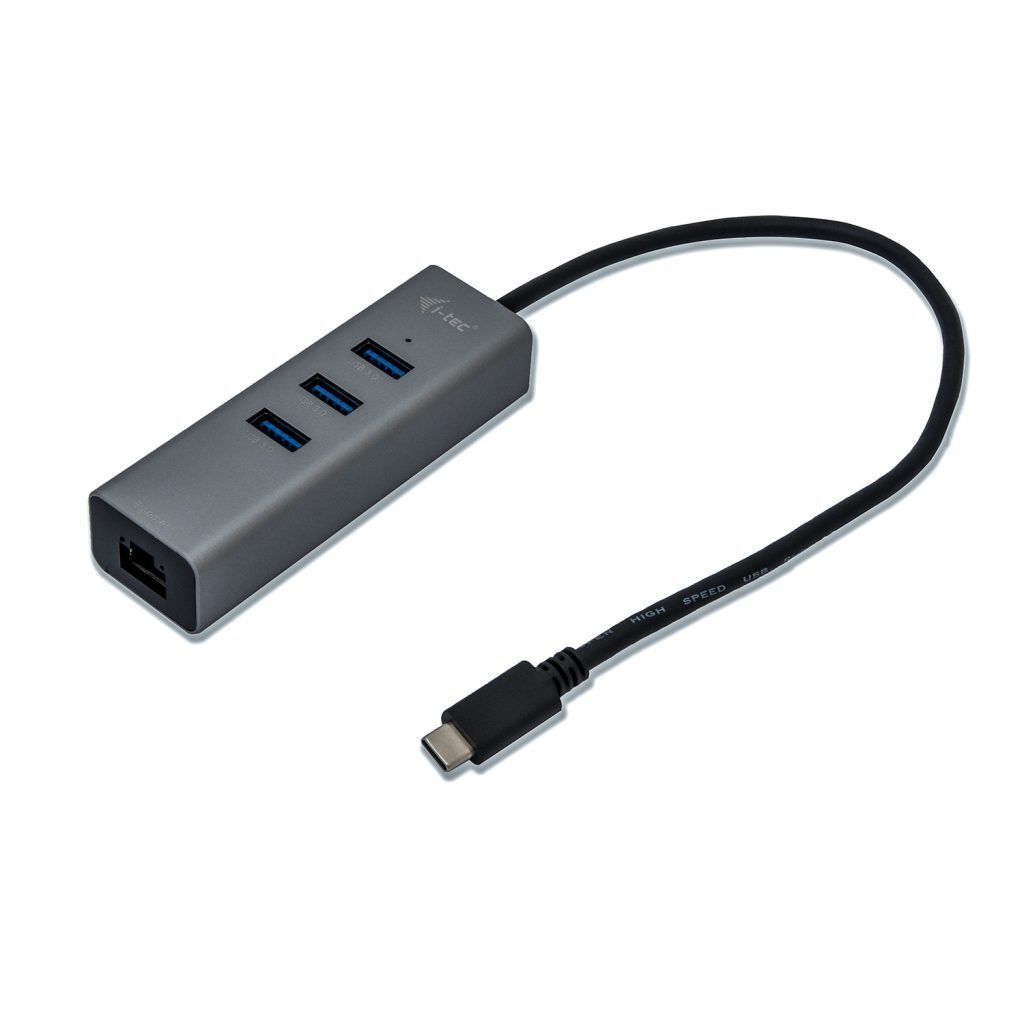 I-TEC 3 port USB-C 3.0 Hub Metal+Gigabit Ethernet adapter Grey I-TEC 3 port USB-C 3.0 Hub Metal+Gigabit Ethernet adapter Grey