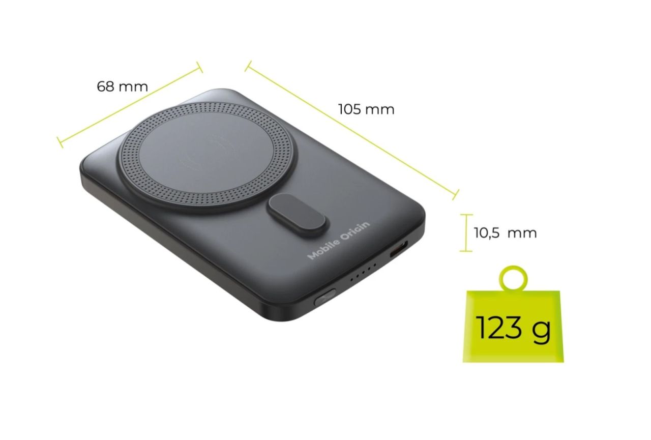 Mobile Origin Wireless Magnetic PowerBank 5000mAh Black Mobile Origin Wireless Magnetic PowerBank 5000mAh Black