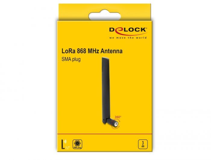 DeLock LoRa 868MHz Antenna SMA plug DeLock LoRa 868MHz Antenna SMA plug