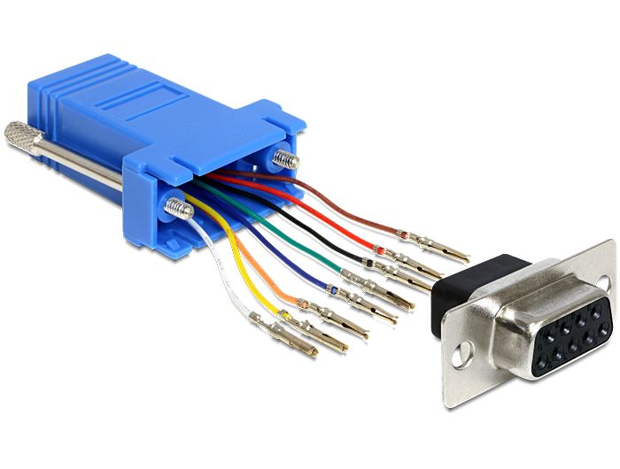 DeLock Adapter Sub-D 9 Pin female > RJ45 female assembly kit DeLock Adapter Sub-D 9 Pin female > RJ45 female assembly kit
