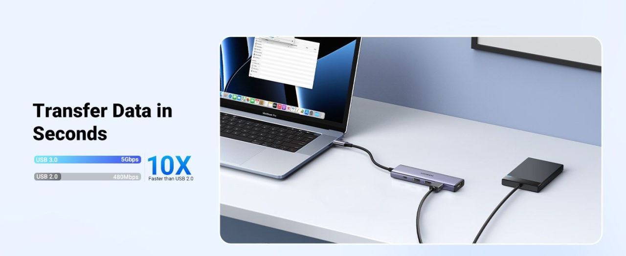 UGREEN Revodok 5-in-1 4K HDMI USB-C Hub mit 3x USB-A 3.0 Grey UGREEN Revodok 5-in-1 4K HDMI USB-C Hub mit 3x USB-A 3.0 Grey