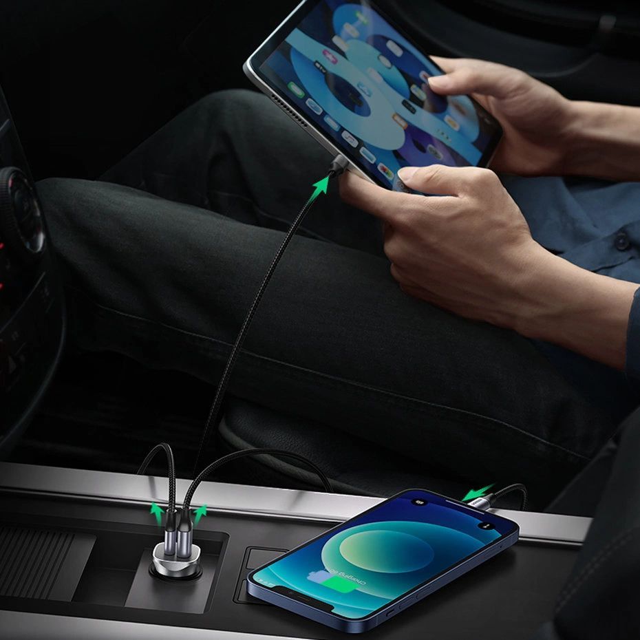 UGREEN Car Charger USB-A/USB-C 24W Power Delivery Quick Charge Gray