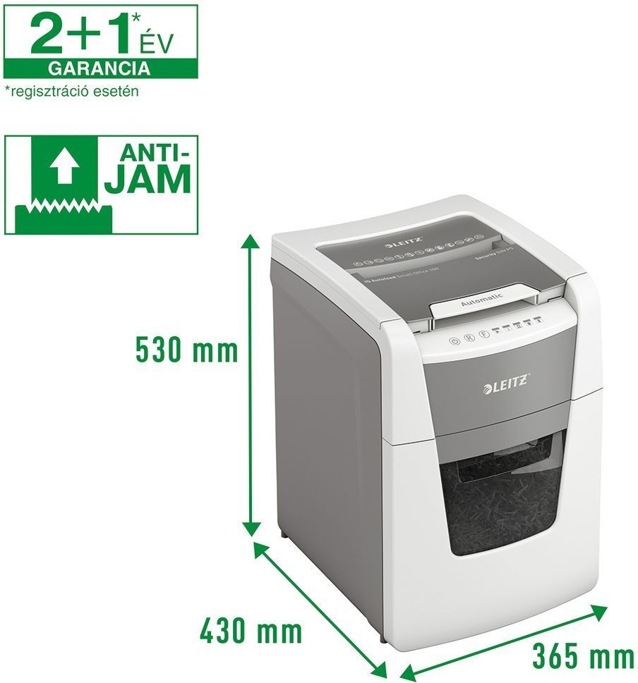 Leitz IQ AutoFeed SmallOffice 100 P5 Iratmegsemmisítő White Leitz IQ AutoFeed SmallOffice 100 P5 Iratmegsemmisítő White