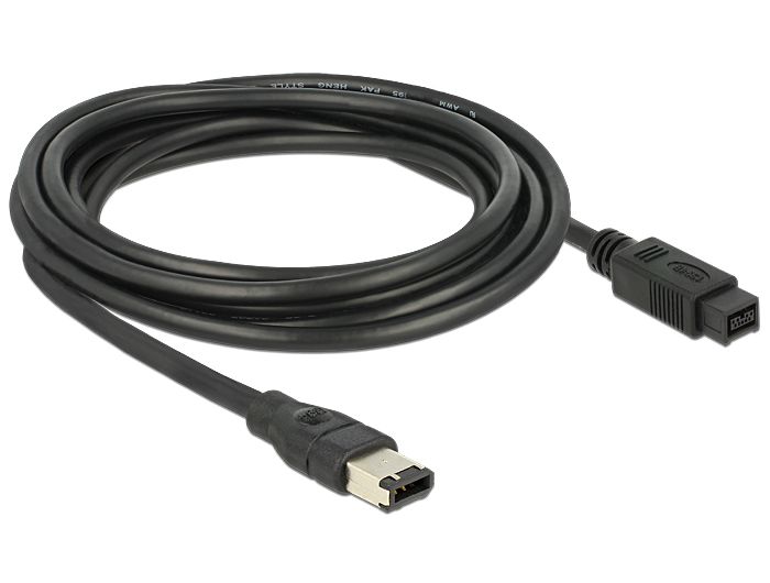 DeLock Cable FireWire 9 pin male > 6 pin male 3m DeLock Cable FireWire 9 pin male > 6 pin male 3m