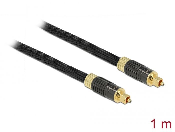 DeLock Toslink Standard Cable male - male 1m Black DeLock Toslink Standard Cable male - male 1m Black