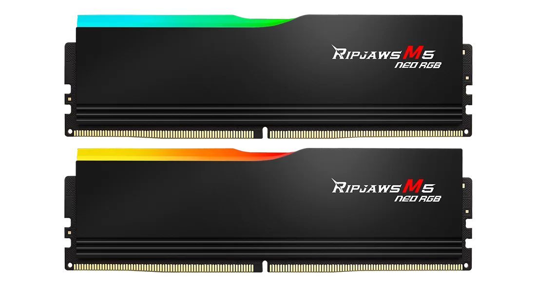 G.SKILL 64GB DDR5 6000MHz Kit(2x32GB) Ripjaws M5 Neo RGB Black G.SKILL 64GB DDR5 6000MHz Kit(2x32GB) Ripjaws M5 Neo RGB Black