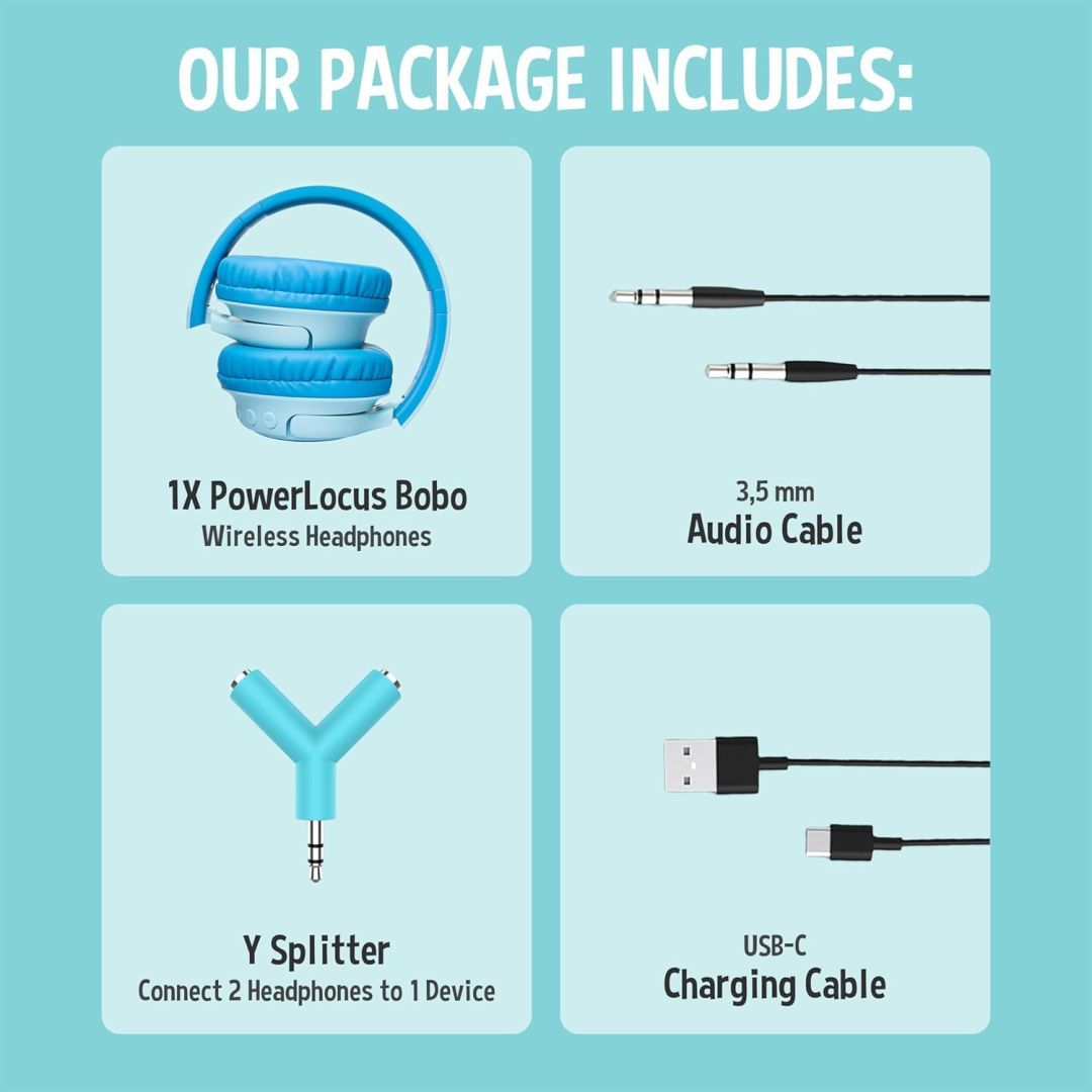 PowerLocus Bobo Kids Bluetooth Headset Blue PowerLocus Bobo Kids Bluetooth Headset Blue