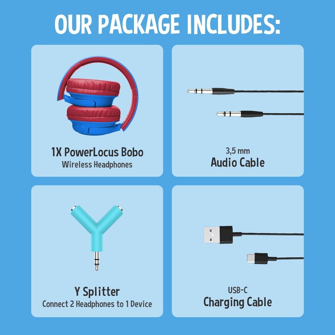 PowerLocus Bobo Kids Bluetooth Headset Blue/Red PowerLocus Bobo Kids Bluetooth Headset Blue/Red