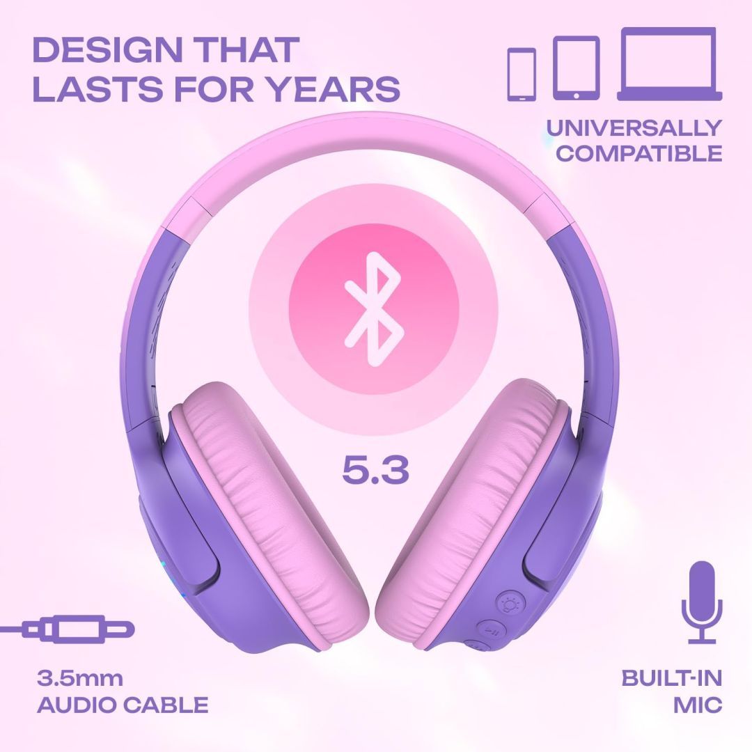 PowerLocus Bobo Kids Bluetooth Headset Purple/Pink PowerLocus Bobo Kids Bluetooth Headset Purple/Pink