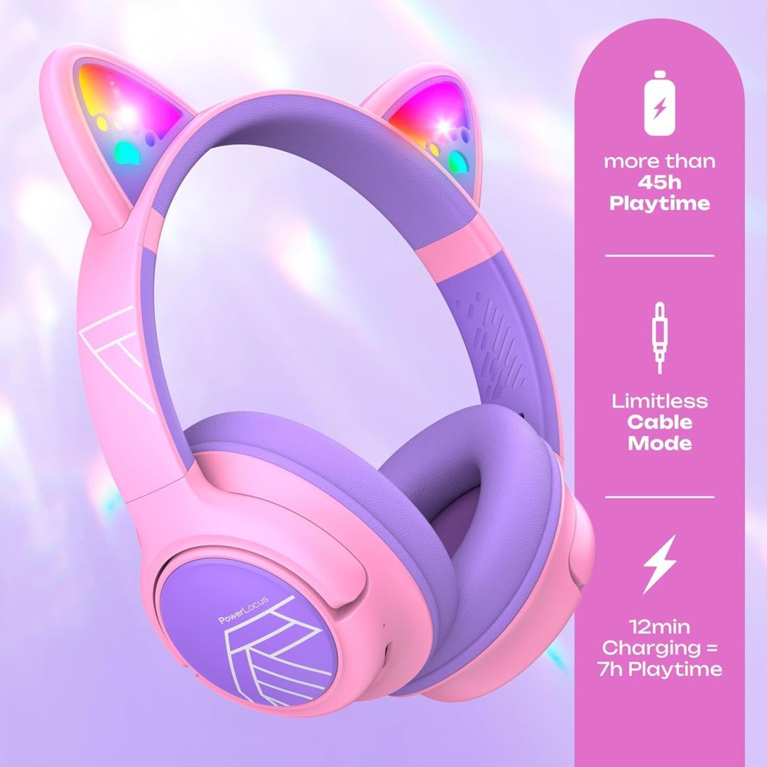PowerLocus Bobo Ears Kids Bluetooth Headset Purple/Pink PowerLocus Bobo Ears Kids Bluetooth Headset Purple/Pink