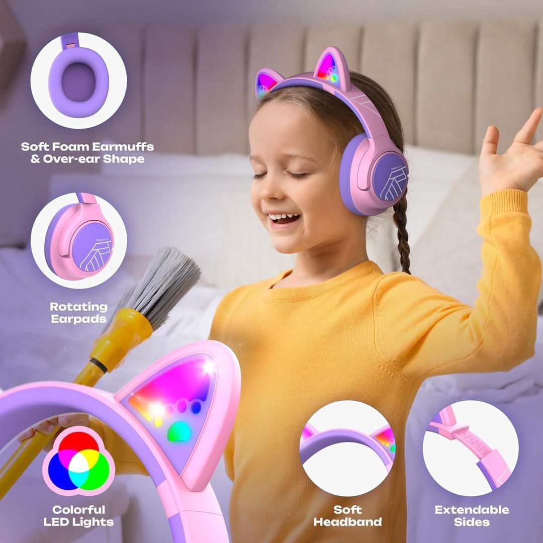 PowerLocus Bobo Ears Kids Bluetooth Headset Purple/Pink PowerLocus Bobo Ears Kids Bluetooth Headset Purple/Pink