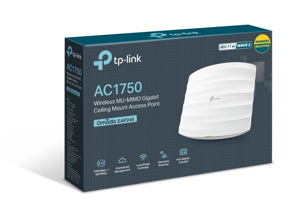 TP-Link EAP245 AC1750 Wireless MU-MIMO Gigabit Ceiling Mount Access Point White (5pack) TP-Link EAP245 AC1750 Wireless MU-MIMO Gigabit Ceiling Mount Access Point White (5pack)
